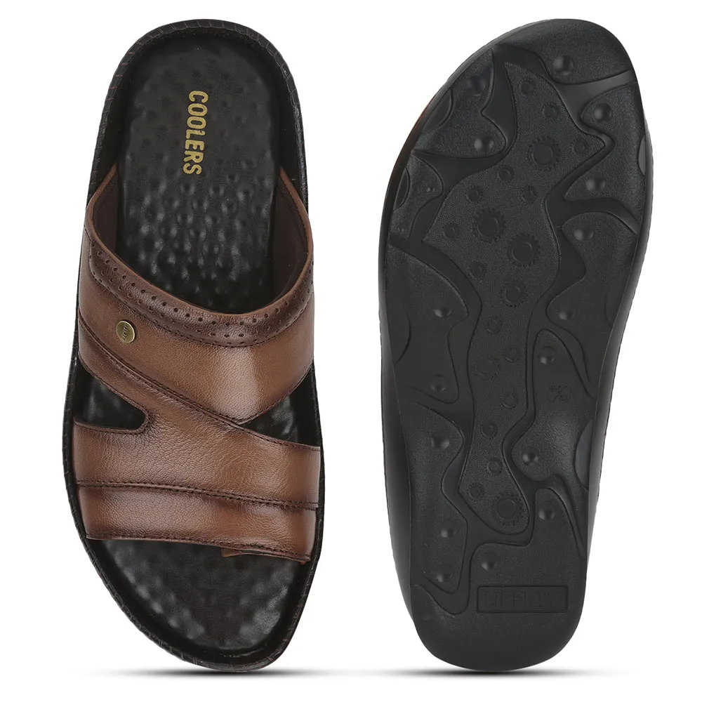 Coolers Casual (Tan) Slippers For Men STEAMER-02 By Liberty And Slippers