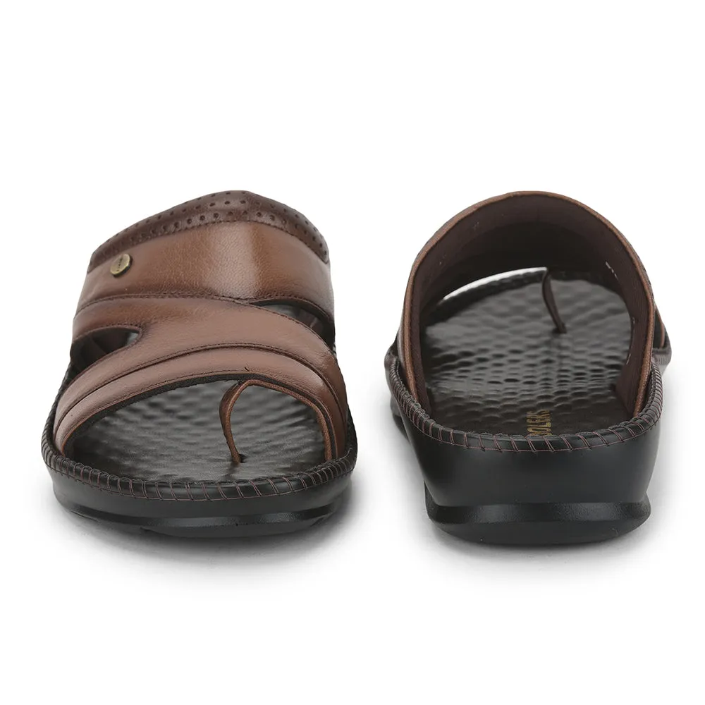 Coolers Casual (Tan) Slippers For Men STEAMER-02 By Liberty Vibrating Slippers