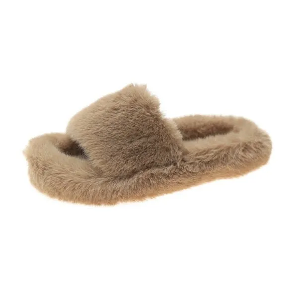 Arch Support House Slippers COOTELILI Woman Slippers Winter Shoes For Women Platform Home Slippers Faux Fur Warm Shoes 3cm Heel Female Slides Plus Size 42