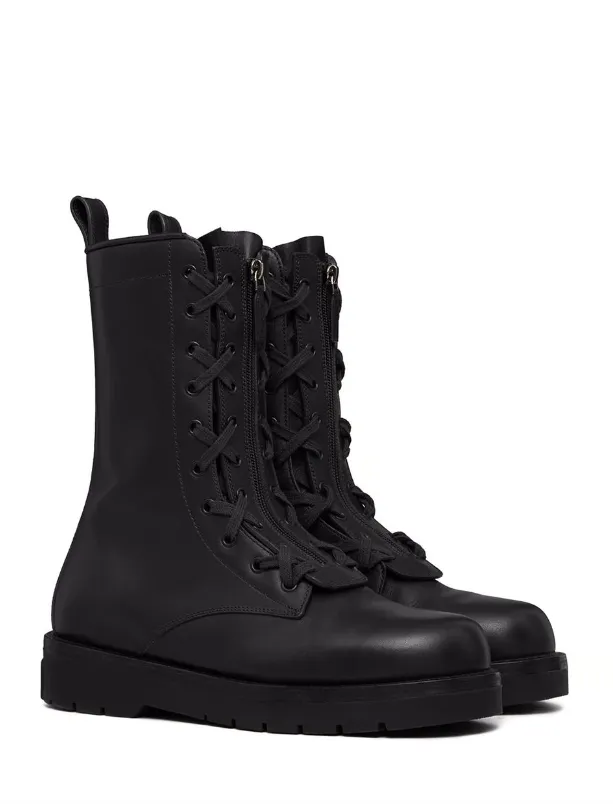 Valentino Garavani XCOMBAT leather boots Arctic Apres Short Boots