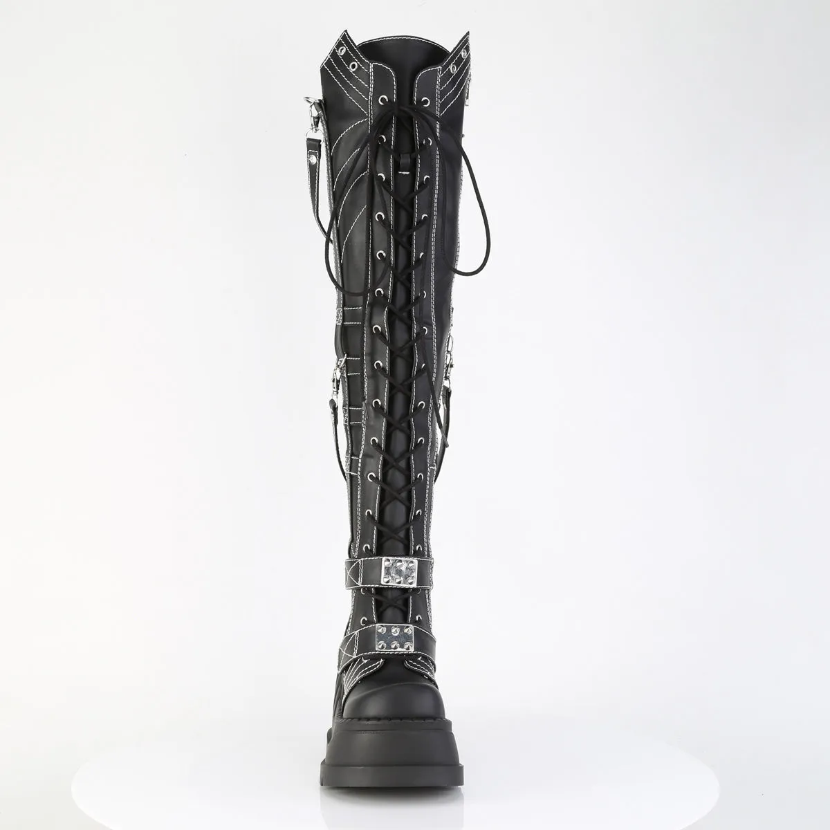 STOMP-310 DemoniaCult Black Vegan Leather Sexy Women's Over-the-Knee Boots (Alternative Footwear) Adidas S2g Spikeless Leather Golf Shoes