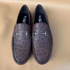 Dave Schultz Asics Wrestling Shoes Crocodile Shoes Men's Ostirch Leather Loafers Shoes Fashion Driving Shoes Business Dress Loafter Shoes Car Shoes Brown