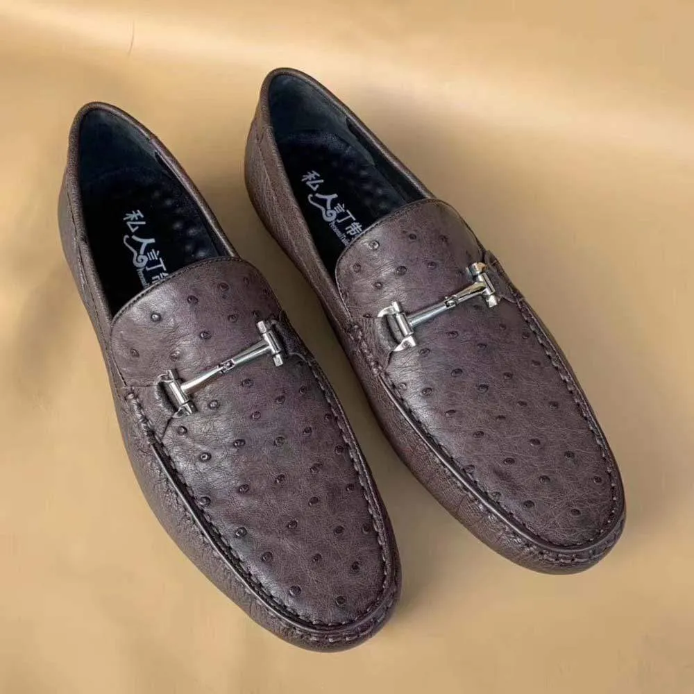 Crocodile Shoes Men's Ostirch Leather Loafers Shoes Fashion Driving Shoes Business Dress Loafter Shoes Car Shoes Brown Asics Gel-excite 9 Running Shoes
