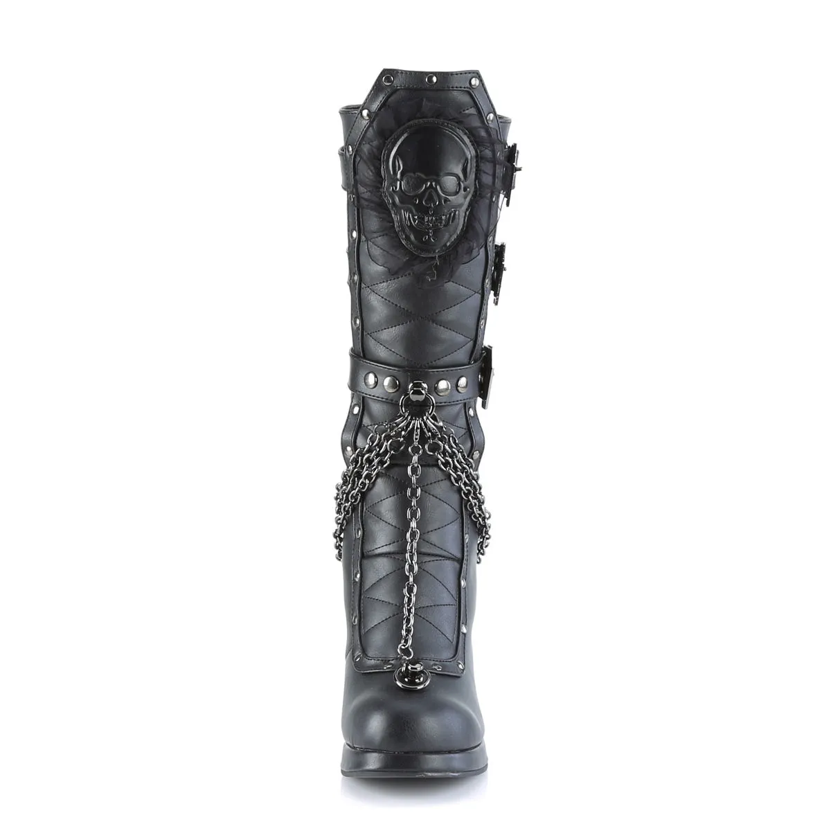 Adidas 2015 Shoes CRYPTO-67 DemoniaCult Black Vegan Leather Sexy Women's Mid-Calf & Knee High Boots (Alternative Footwear)