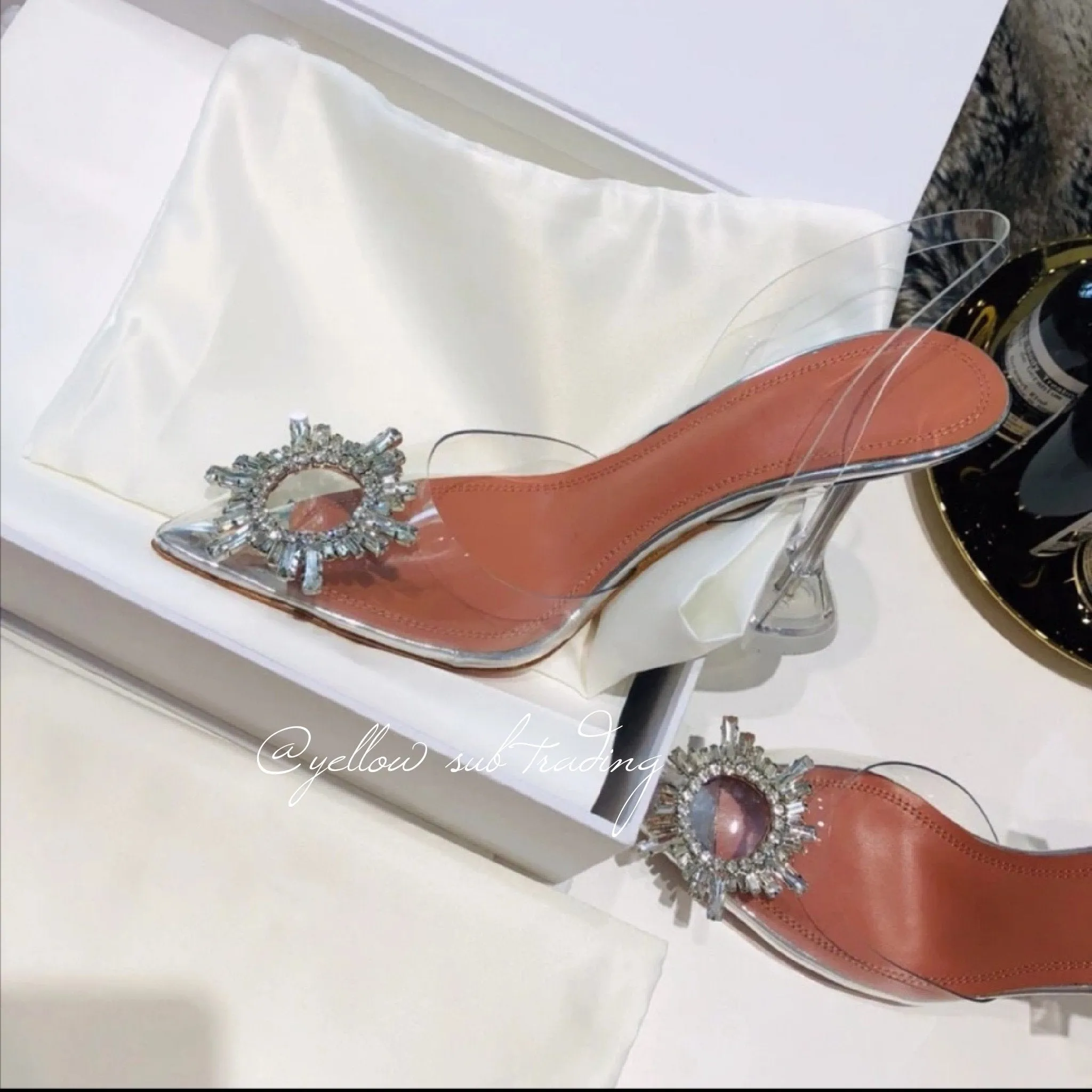 Worn Out High Heels Crystal PVC Heel