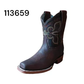 Cuatralba Alma Western Crazy Cafe Women Boot Boots Lace Up Heels