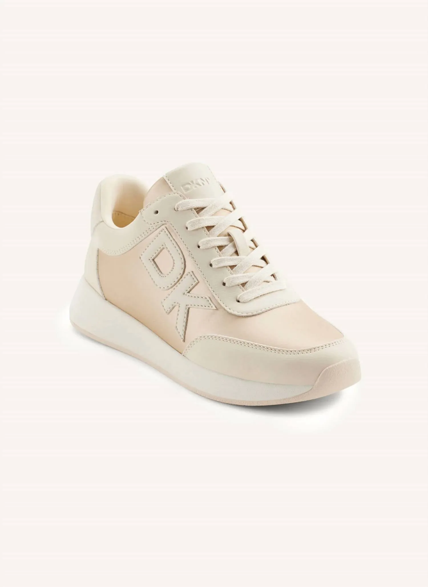 White Leather Sneakers Dkny - Women's Oaks Logo Lace Up Sneaker