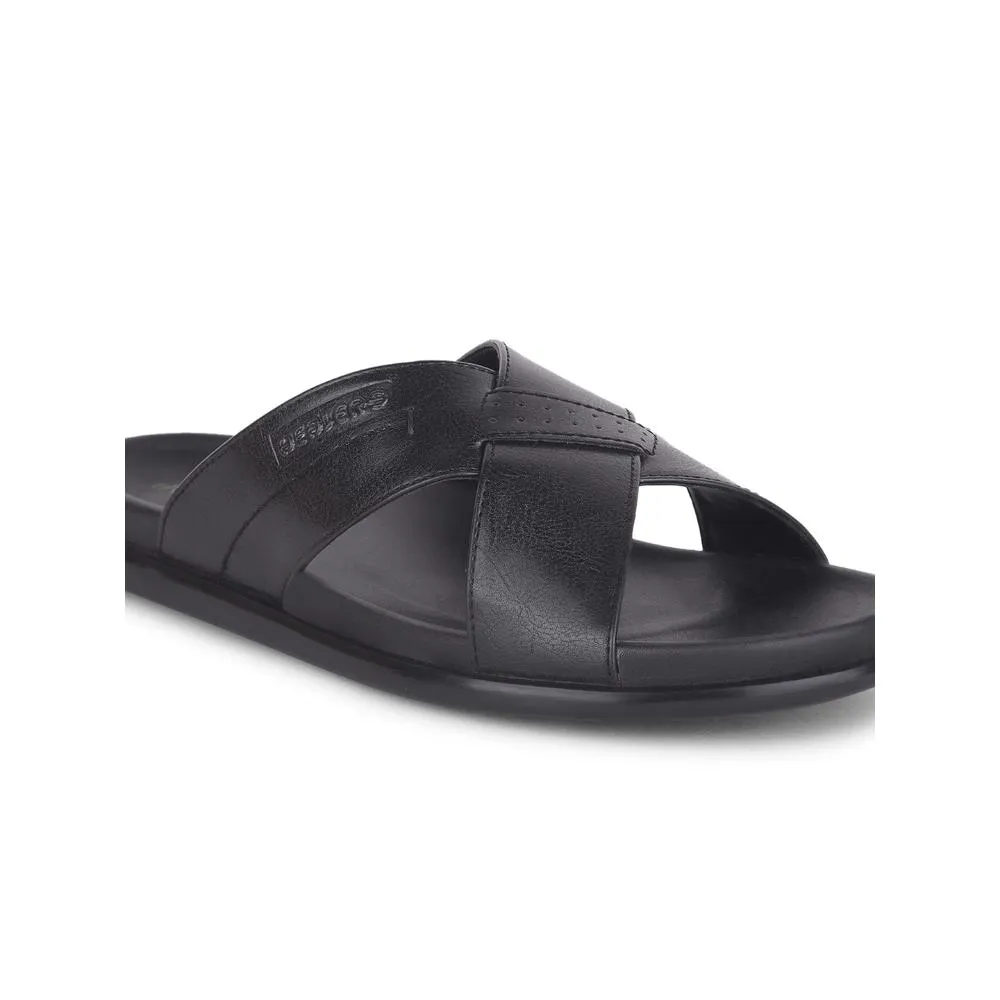 Healers Casual Black Slippers For Men LEEKS-2 By Liberty Bridesmaid Slippers