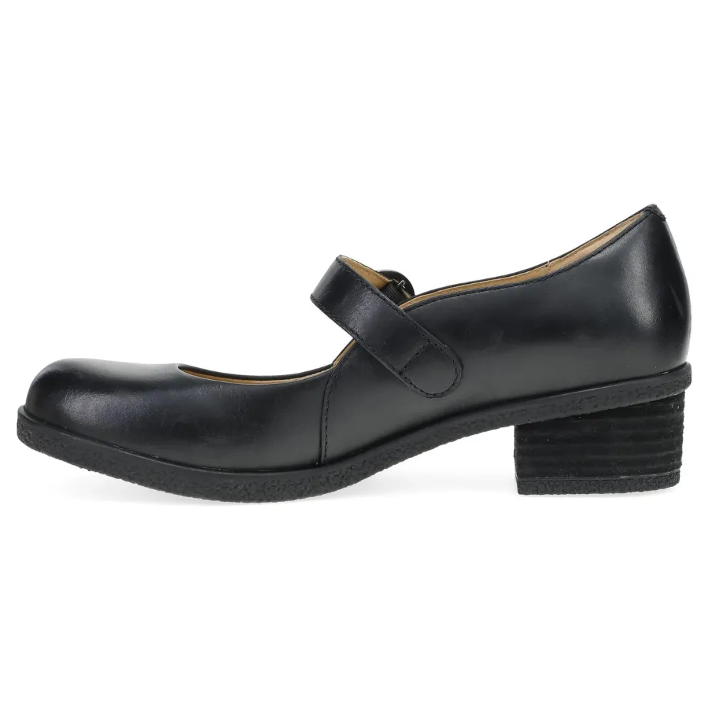 Dansko Deirdra Black Waterproof Burnished Leather Mary Jane (Women's) Dress Shoes Under 200