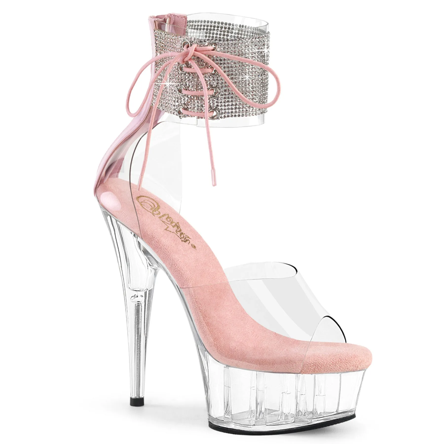 DELIGHT-624RS Pleaser Clear/Baby Pink Sexy Platform Shoes (Pole Dancing Heels) Asics Wrestling Shoes Academy