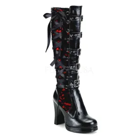 Sporty Work Boots DEMONIA CRYPTO-106 Black-Red Pu Vegan Boots
