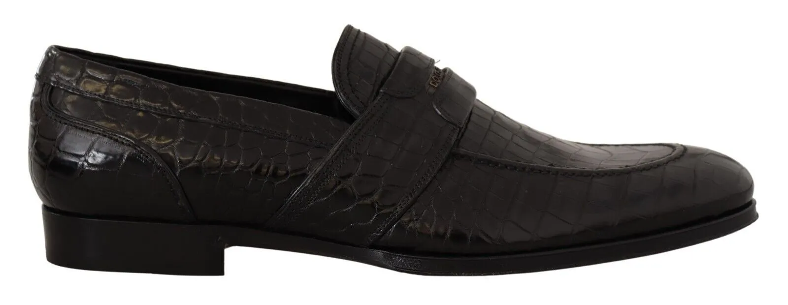 Wide Width Penny Loafers Dolce & Gabbana Elegant Crocodile Leather Moccasin Shoes