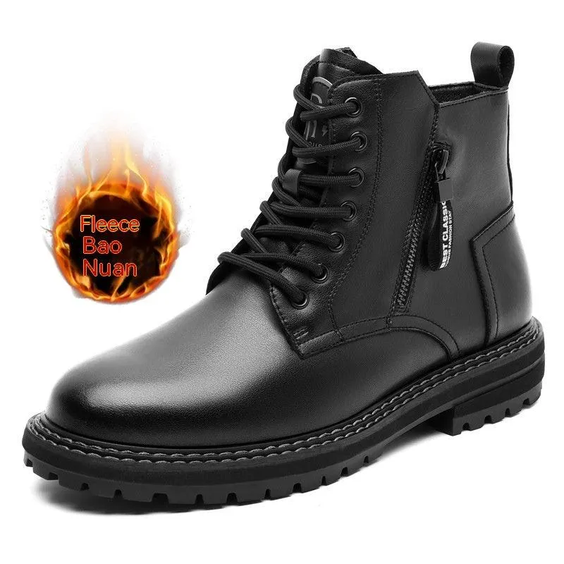 Dr Martens Boots Men's Trendy Plus Velvet Working Wear Ankle Height Work Boots