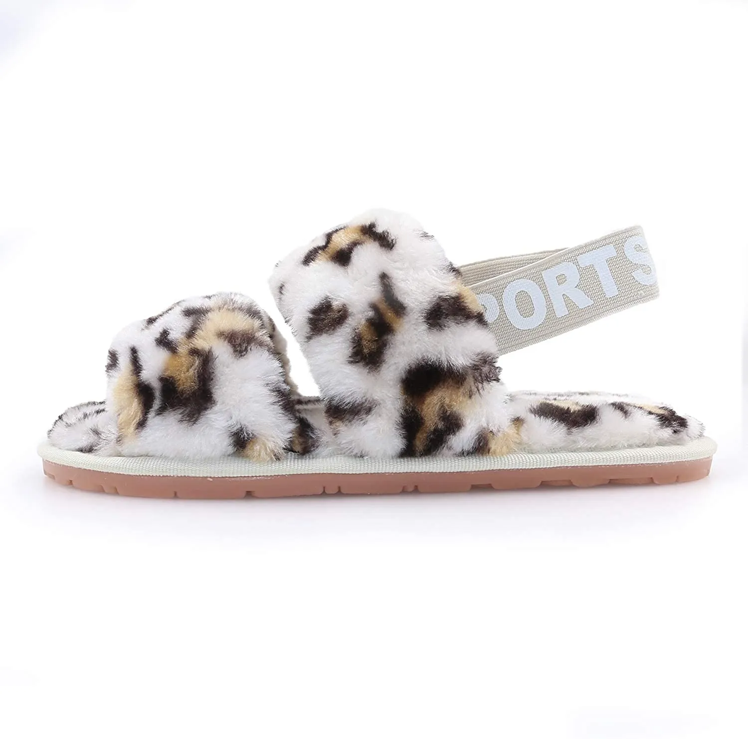 Yeezy Slide Salt Women's House Fuzzy Sandals Slipper(White Leopard)