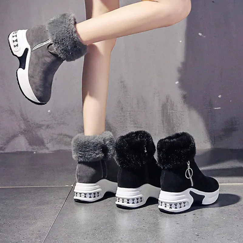 Women Ankle Boot Warm Plush Winter Shoes For Woman Wedges Boots High Heels Ladies Boot Women Leather Snow Boots Winter Shoes Best North Face Snow Boots