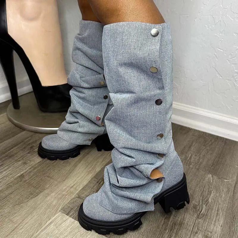 Removable Oversleeve Chunky block Gripped Platform Heel Boots Adidas Softball Shoes