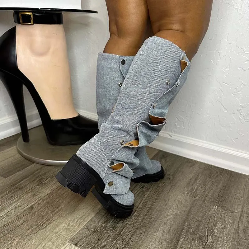 Adidas Cloudfoam Tennis Shoes Removable Oversleeve Chunky block Gripped Platform Heel Boots