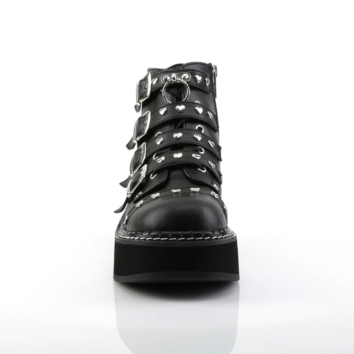 2 Inch Platform EMILY-315 Black Pu Work Boots For The Summer