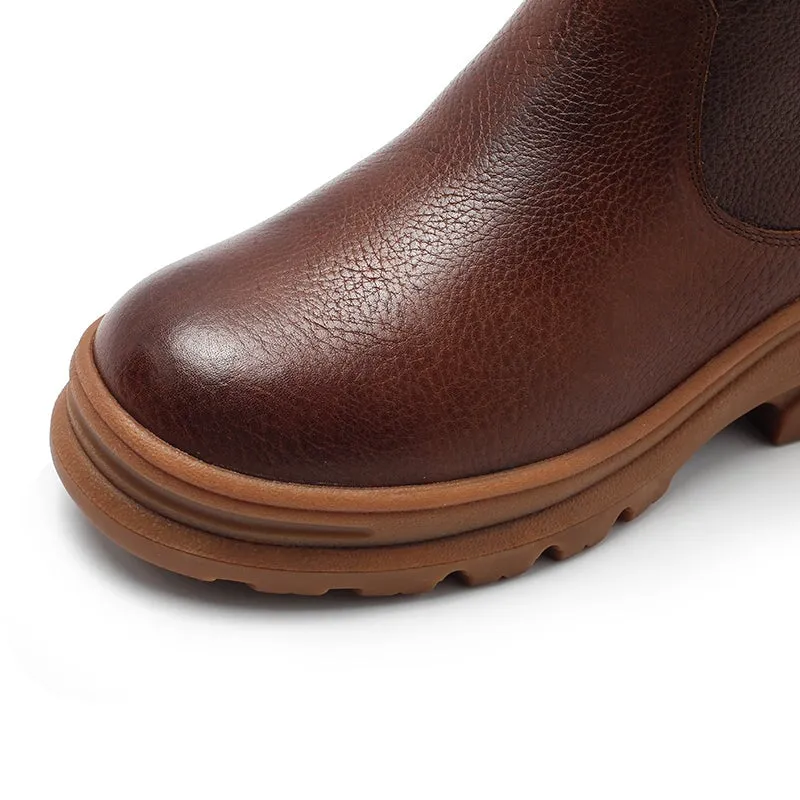 Nevica Vail Snow Boots Dwarves Leather Mid Calf Boots Shearling Lined Snow Boots for Winter in Black/Red/Coffee