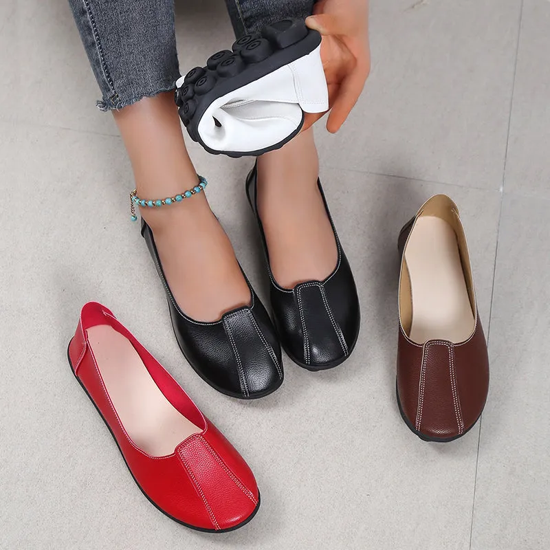 Coach Lug Sole Loafers 2022 Summer Style Women Ballet Flats Round Toe Slip On Shoes Red Flats Shoes White Woman Loafers Zap