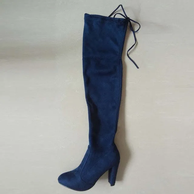 Bogner Snow Boots Sale Faux Suede Slim Boots Sexy over the knee high women snow boots women's fashion winter thigh high boots shoes woman #Y1159855F