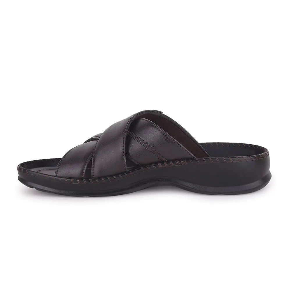 Healers Brown Casual Slippers For Men STARC-2E By Liberty Slippers Dark Lord Pillow