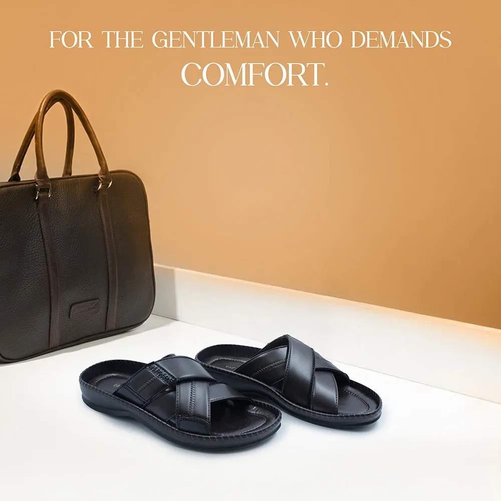 Puff Slippers Healers Brown Casual Slippers For Men STARC-2E By Liberty