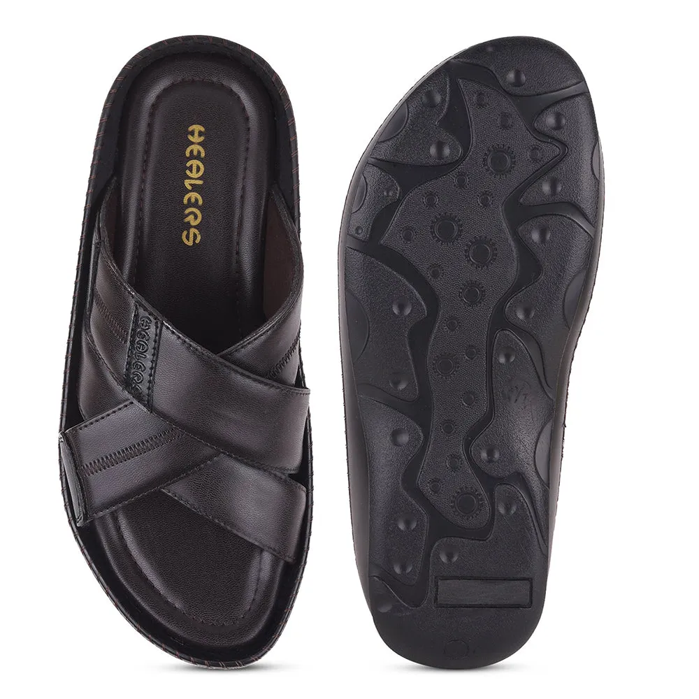 Draco Slippers Healers Brown Casual Slippers For Men STARC-2E By Liberty