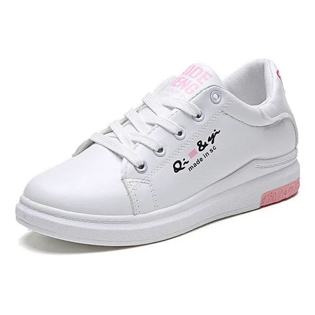 Women Flat Shoes White Fashion New Brand Trainers Lace Up Flats Comfortable Ladies Casual Shoes Chaussure Femme Forever Shoes Flats