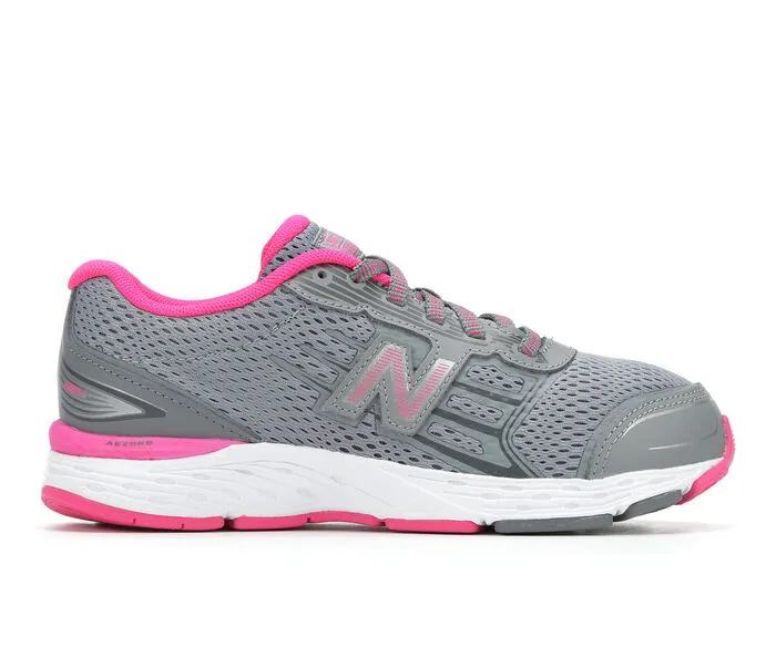 Girls Lace 680 Series Grey/Pink How To Tie New Balance Shoes