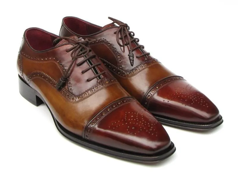 Paul Parkman Captoe Oxfords Camel Red - 024-CML-BRD Orthopedic Dress Shoes Near Me