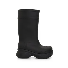 High Heel Knee High Boots Crocs Boot in Black