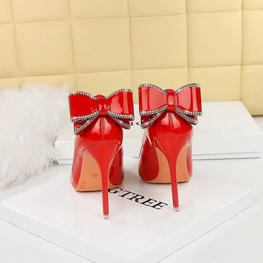 Elegant Shallow Mouth and Bowknot Detail Pointed-toe Stiletto Heels Shoes Asics Gel Excite 9 Running Shoes