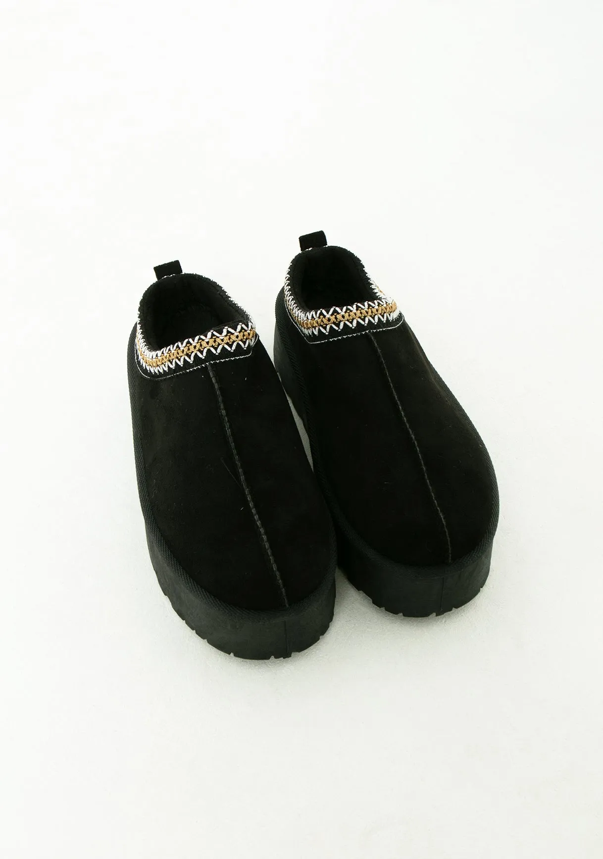 Emily Black Platform Faux Fur Lined Slip On Boots Adidas Japan Shoes On Feet