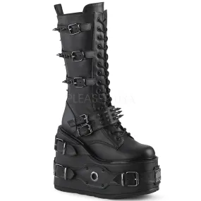 5 Inch Platform SWING-327 Black Vegan Leather Certified Work Boots