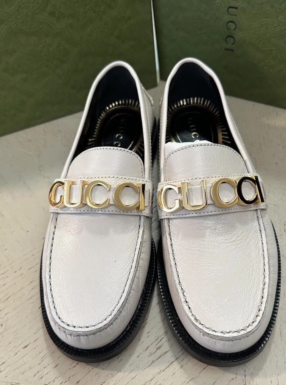 Dr Marten Loafers Gucci Women Logo Gucci Loafers Shoes Mystic White 5 US/35 Eu New 700036