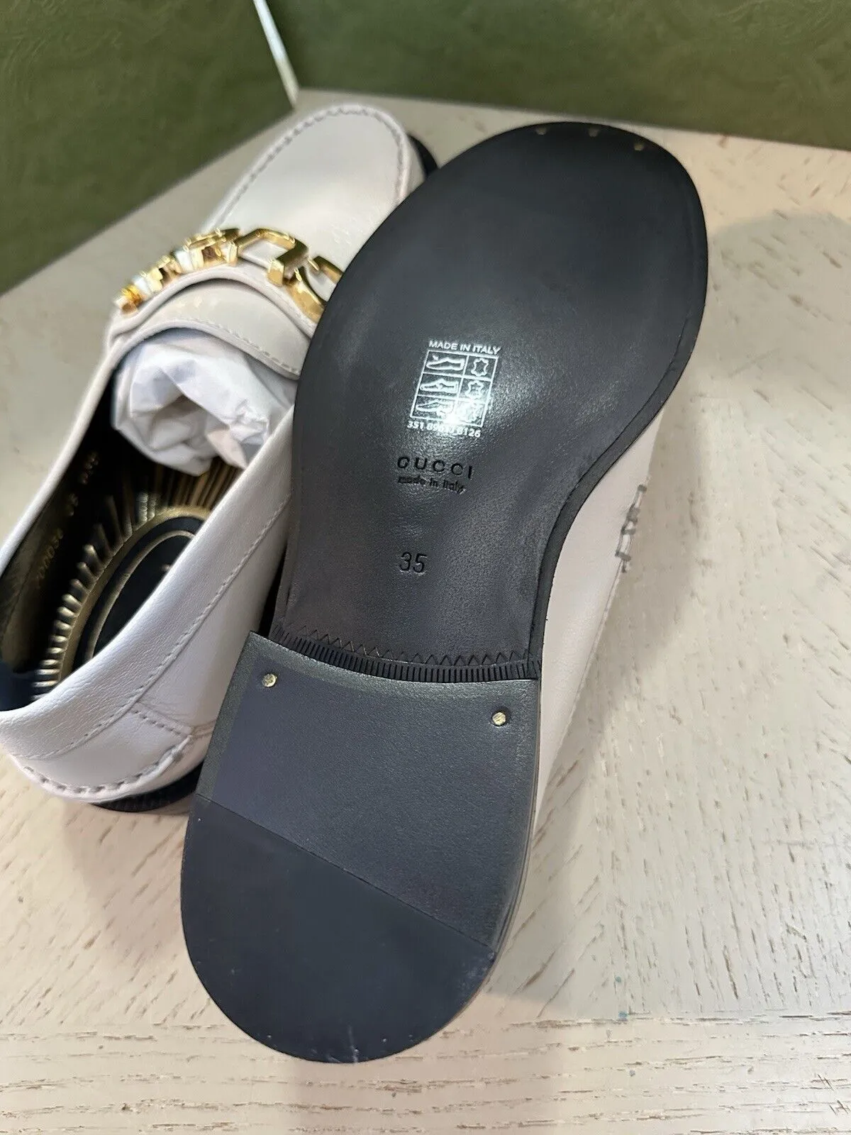 Brown Driving Loafers Gucci Women Logo Gucci Loafers Shoes Mystic White 5 US/35 Eu New 700036