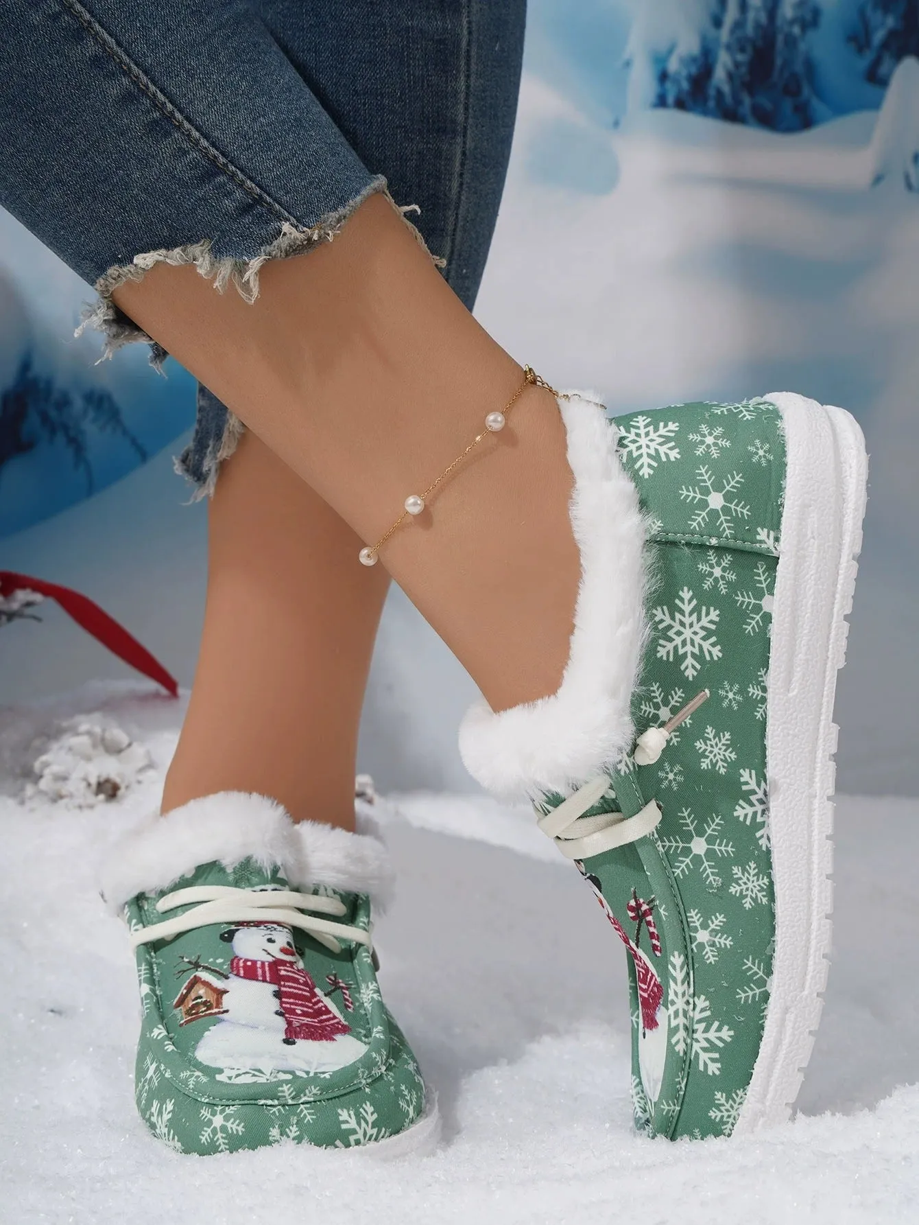 Slip Proof Boots For Snow European And American Christmas Short Snow Boots Women