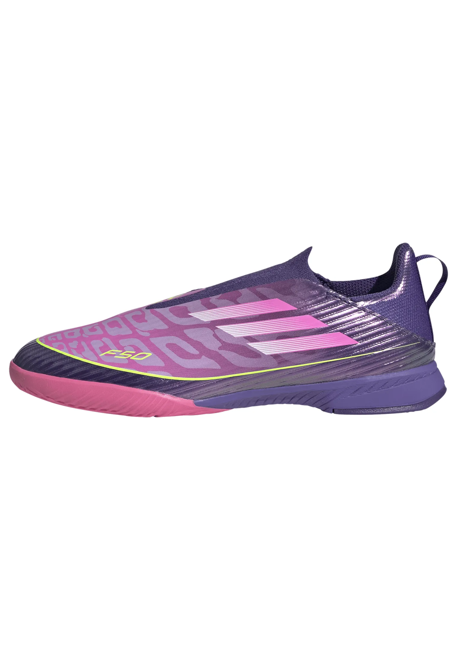 Adidas Colour Changing Shoes adidas F50 LEAGUE Laceless IN Youth Soccer Shoes - Purple/White/Lemon