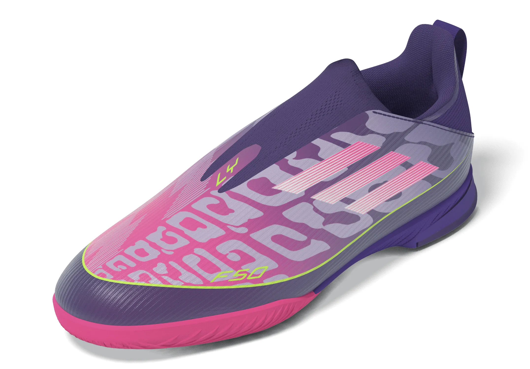 Adidas Original Shoes Samba adidas F50 LEAGUE Laceless IN Youth Soccer Shoes - Purple/White/Lemon