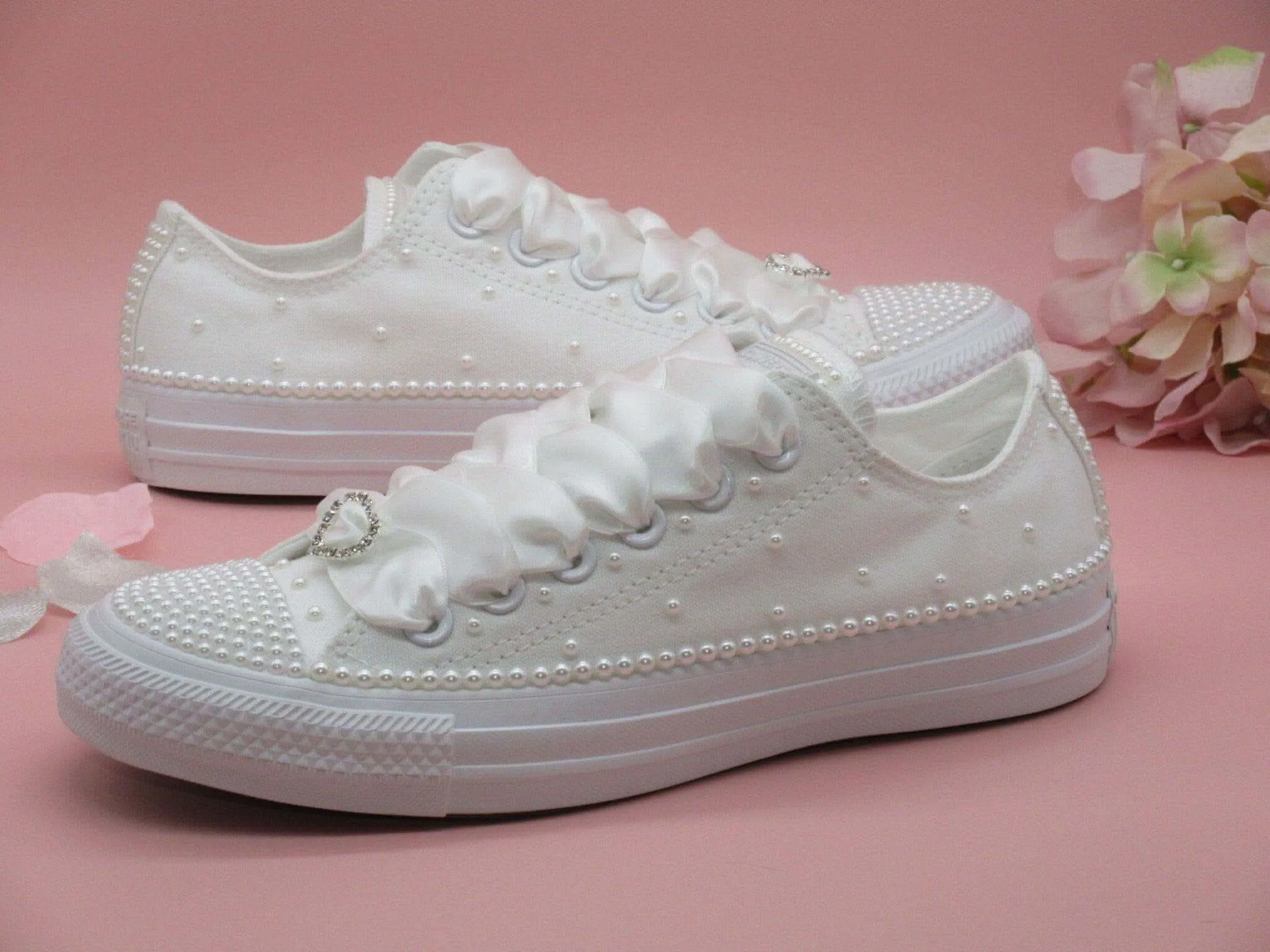 Wedding Bridal White Pearl Converse. An Se Young Asics Shoes