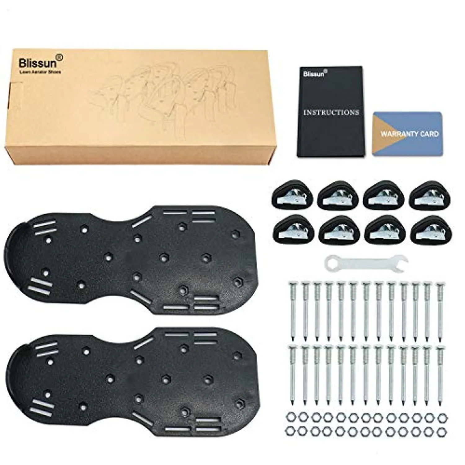 Asics Shoes Tiger Runner Blissun Lawn Aerator Shoes, 4 Aluminum Alloy Buckles Spiked Aerating Lawn Sandals, 26 Nails for Aerating Your Lawn or Yard, 4 Adjustable Straps Universal Size