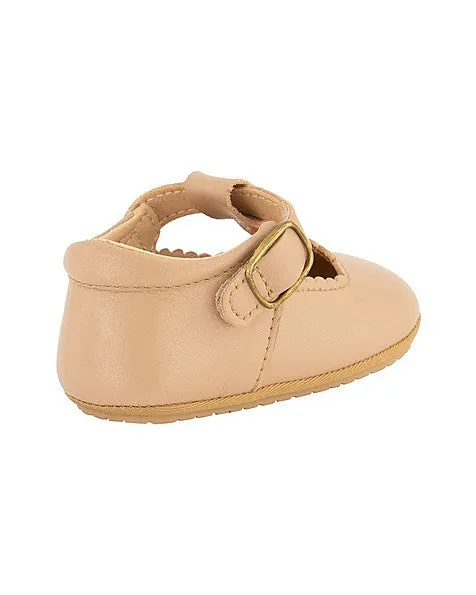 Leather Asics Running Shoes Peach T-Bar Leather Soft Sole