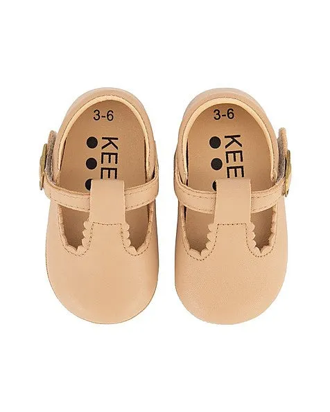 Peach T-Bar Leather Soft Sole Asics Running Shoes Jolt 3