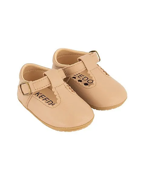 Peach T-Bar Leather Soft Sole Ichigo Asics Shoes