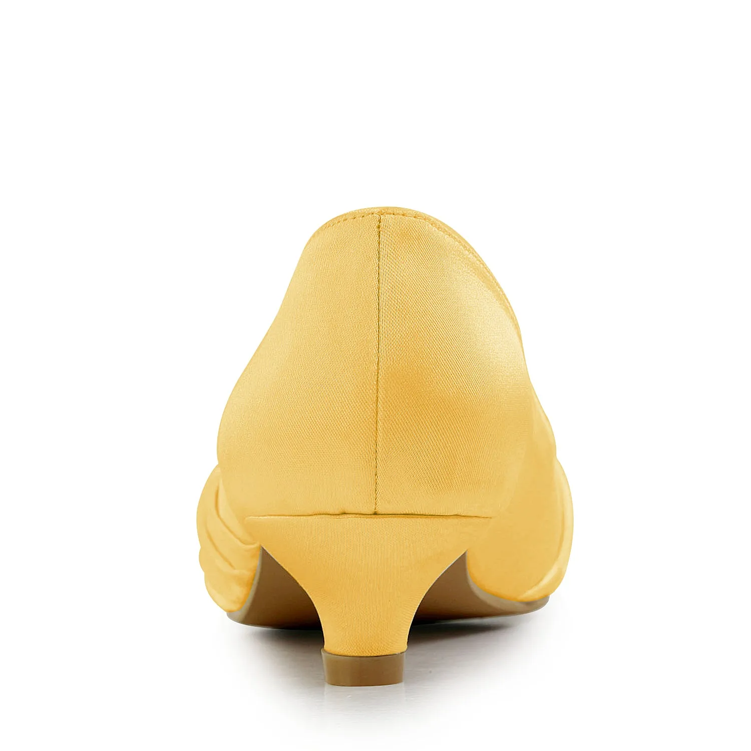 Women's Bridal Shoes Closed Toe 1.8 Low Heel Comfort Satin Pumps Crystal Wedding Shoes Best Dress Shoes 2024