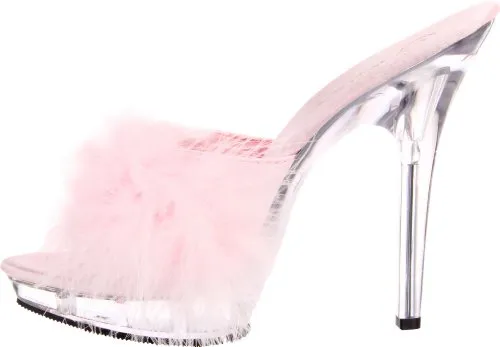 Fabulicious Women's Lip-101-8 Marabou Slipper Asic Walking Shoes