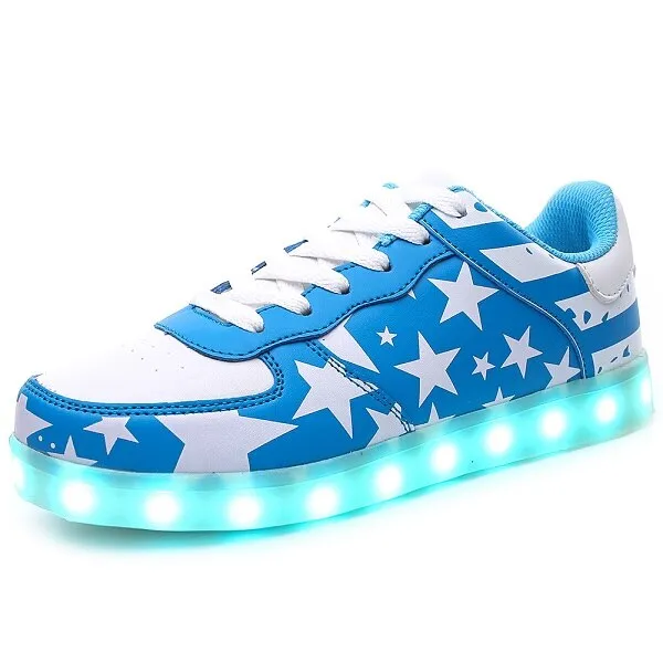 Colorful Flashing Lights Flat Shoes Eur 35-45 Asics Shoes Djokovic