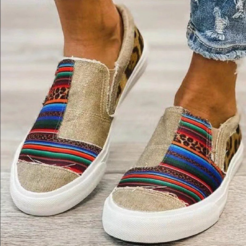 Women Casual Printing Canvas  Breathable Shoes With Rubber Soles Danskin Shoes Flats
