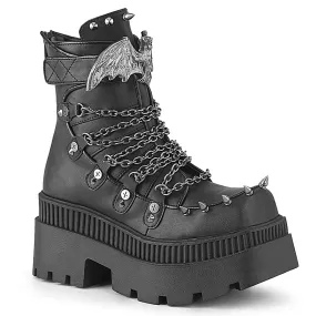 WRATH-55 DemoniaCult Black Vegan Leather Sexy Women's Ankle Boots (Alternative Footwear) Adidas Shoes Soccer Indoor